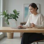 Onderzoeker bekijkt logbestanden van een AI-test op een laptop