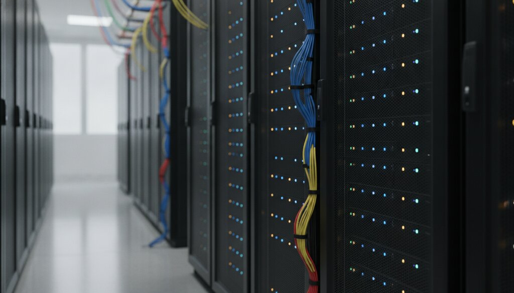 Serverruimte met datacenterrekken voor AI-hardware